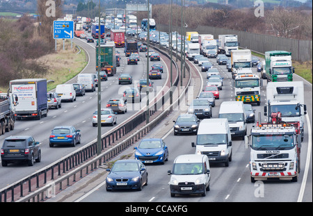 motorway m1 traffic nottingham jam junction near england queuing gb europe eu alamy drivers rac headlights blinding says similar