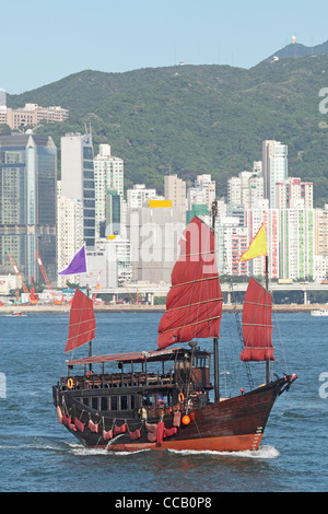 Junk boat in Hong Kong  Stock Photo