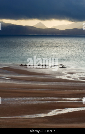 The Isle of Skye from Sand Bay, Applecross, Ross-shire, Scotland. Stock Photo