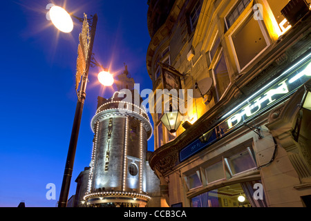 A dusk shot of Sunderland Empire Theatre illuminated, Sunderland, Tyne and Wear Stock Photo