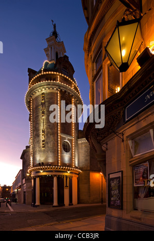 A dusk shot of Sunderland Empire Theatre illuminated, Sunderland, Tyne and Wear Stock Photo