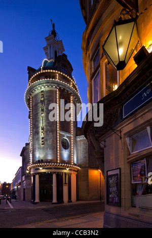 A dusk shot of Sunderland Empire Theatre illuminated, Sunderland, Tyne and Wear Stock Photo