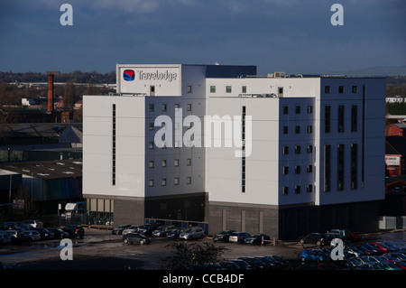 The new Travelodge hotel built on the site of the former Boddington's Brewery in Manchester. Construction completed in 2012. Stock Photo