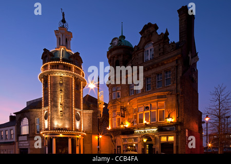 A dusk shot of Sunderland Empire Theatre illuminated, Sunderland, Tyne and Wear Stock Photo