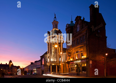 A dusk shot of Sunderland Empire Theatre illuminated, Sunderland, Tyne and Wear Stock Photo