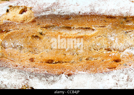 Overview of a tasty, tomato, garlic and herb floured loaf Stock Photo