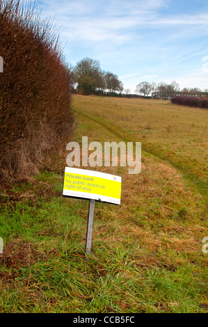 Private land notice, Hemel Hempstead, UK. Stock Photo
