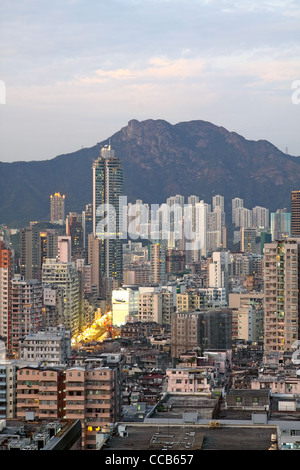 sunset in downtown area, hong kong Stock Photo - Alamy
