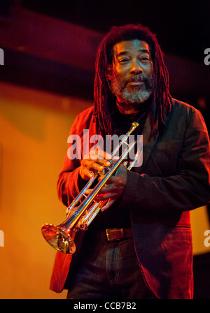 Trumpter Wadada Leo Smith at the Hungry Brain in Chicago, Illinois. Stock Photo