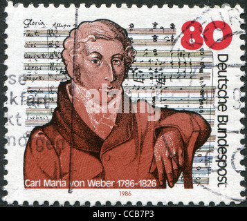 Dedicated to the 200th anniversary of the birth Carl Maria von Weber on the background Mass in E-flat Major Stock Photo
