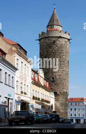 Tower Wendischer Turm in the historical old town of Bautzen. Stock Photo