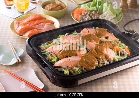 Chanchan-yaki on Hot Plate Stock Photo
