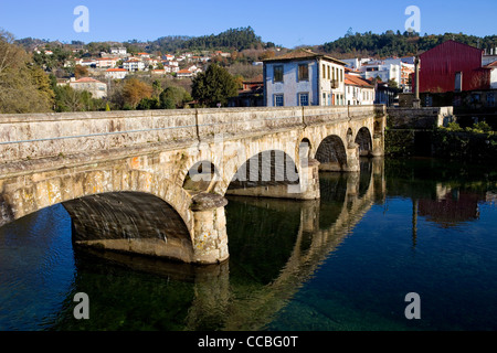 Ancient bridge of Arcos de Valdevez, in Minho, Portugal Stock Photo