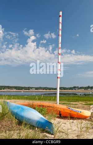 Kayaks Wellfleet Harbour Cape Cod Massachusetts USA Stock Photo