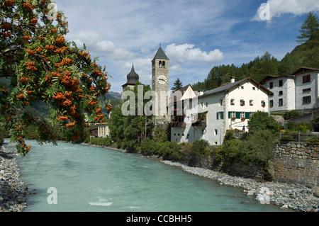 village partial view, susch, switzerland Stock Photo