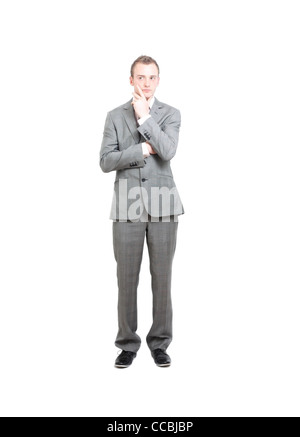 A young handsome business man thinkinh Stock Photo