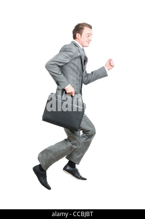 Business man running to work Stock Photo