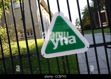 Sign at an urban YHA Youth Hostel Association building in Liverpool, Merseyside, England, UK Stock Photo