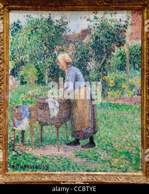 A Washerwoman at Eragny, 1893, by Camille Pissarro, Stock Photo