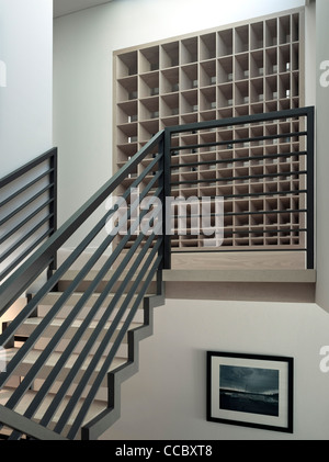 Woollahra Residence, Collins Vergnaud Architecture Design, Sydney, 2010, feature screen and stairs with skylight above Stock Photo