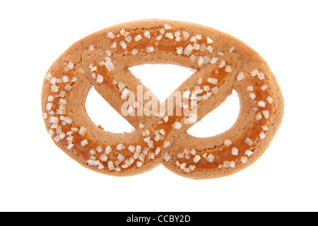 Macro pretzel isolated over white background Stock Photo