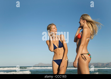 Women together at the beach Stock Photo