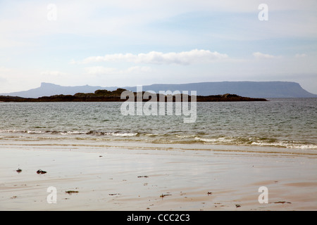 Isle of Eigg from Camusdarach Beach Highland Region Scotland Stock Photo