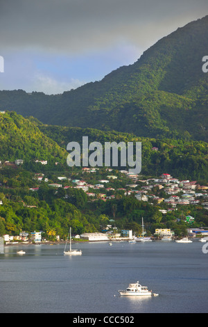 Town of Roseau on the Caribbean island of Dominica, Leeward Islands, West Indies Stock Photo
