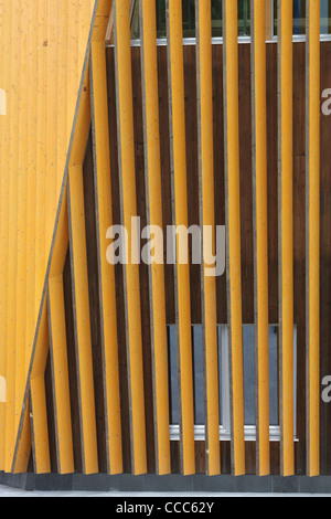 Vennesla Library(under construction), Helen & Hard, Vennesla Norway, 2011, Detail of north elevation with window at ground level Stock Photo