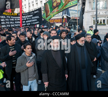 Hub- e -Ali  annual Arbaeen (Chelum) Procession of Shia Muslims marking martyrdom of Hussain grandson of Muhammad in Park Lane L Stock Photo