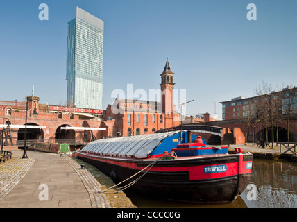 The Bridgewater Canal & Beetham Tower (Hilton Hotel), Castlefield, Manchester, England, UK Stock Photo