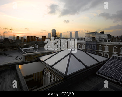NOTTING HILL HOUSE, LONDON- PTP ARCHITECTS 2011- ROOFTOP VIEW Stock Photo