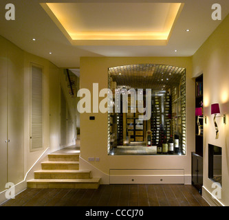 NOTTING HILL HOUSE, LONDON- PTP ARCHITECTS 2011- WINE CELLAR IN BASEMENT Stock Photo
