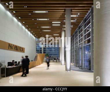 Office Entrance Lobby To Watermark Place, Occupied By Nomura. Architecture By Fletcher Priest And Lighting Design By Waterman Stock Photo