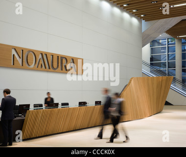 Office Entrance Lobby To Watermark Place, Occupied By Nomura. Architecture By Fletcher Priest And Lighting Design By Waterman Stock Photo