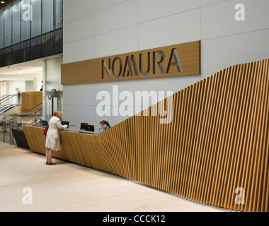 Office Entrance Lobby To Watermark Place, Occupied By Nomura. Architecture By Fletcher Priest And Lighting Design By Waterman Stock Photo