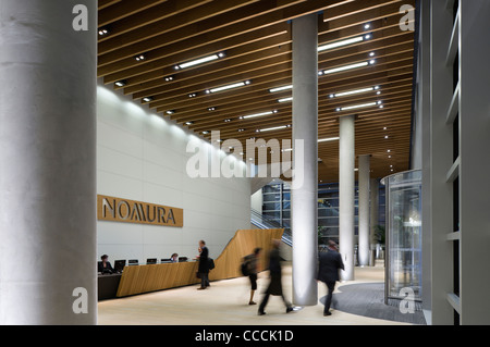 Office Entrance Lobby To Watermark Place, Occupied By Nomura. Architecture By Fletcher Priest And Lighting Design By Waterman Stock Photo