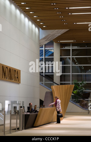 Office Entrance Lobby To Watermark Place, Occupied By Nomura. Architecture By Fletcher Priest And Lighting Design By Waterman Stock Photo