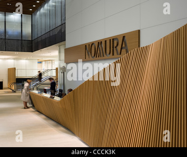 Office Entrance Lobby To Watermark Place, Occupied By Nomura. Architecture By Fletcher Priest And Lighting Design By Waterman Stock Photo