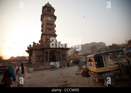 The Clock Tower and Sardar Girdikot Market, in Jodhpur, in Rajasthan, India Stock Photo