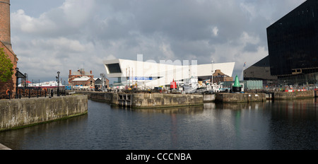 Museum of Liverpool, 3XN, 2011, Exterior view across docks Stock Photo