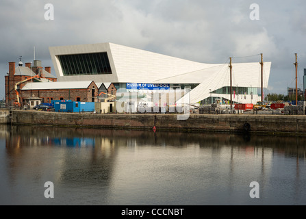 Museum of Liverpool, 3XN, 2011, Exterior view across docks Stock Photo