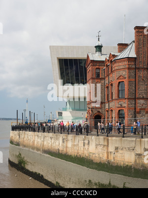 Museum of Liverpool, 3XN, 2011, Exterior view across docks Stock Photo