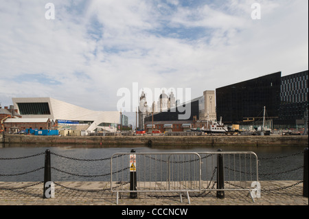 Museum of Liverpool, 3XN, 2011, Exterior view across docks Stock Photo