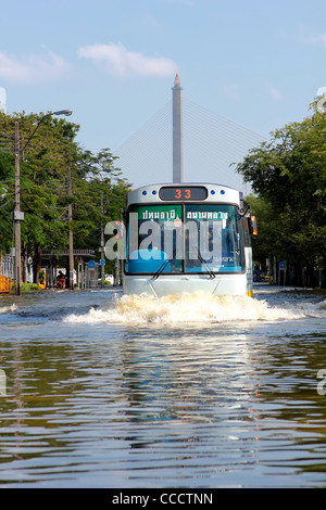 Amphibious Bus | Bangkok Floods | October 2011 Stock Photo