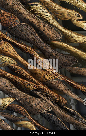 Spain''S Pavilion Is Made Of Wicker On The Exterior. It Features A Giant Animated Baby Installation.It Is Built By Miralles Stock Photo