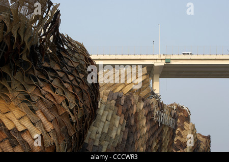 Spain''S Pavilion Is Made Of Wicker On The Exterior. It Features A Giant Animated Baby Installation.It Is Built By Miralles Stock Photo