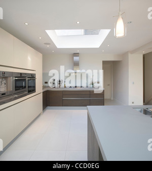 Interior view of a kitchen extension on a private house in Barnes, London. Stock Photo