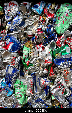 compressed cans ready for recycling Hawaii USA Stock Photo