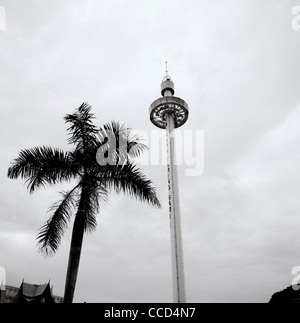 The modern building Menara Taming Sari Melaka Tower in Melaka Malacca in Malaysia in Far East Southeast Asia. Architecture Sky Travel Stock Photo